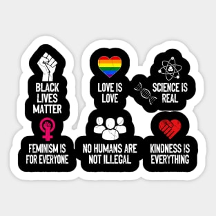 Kindness is EVERYTHING Science is Real, Love is Love Sticker